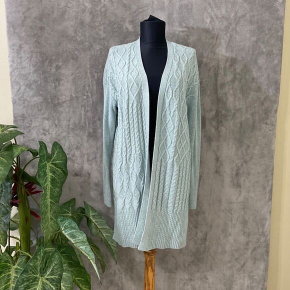 Chico's Women's Cable Stitch Knit Cardigan - Wool Cashmere Blend Medium - Picture 1 of 12